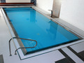 bazen sa preljevom sa gornjim nehrđajućim lemom, lamela za pokrivanje, nehrđajuća dizna, vnitřní rohové schodiště